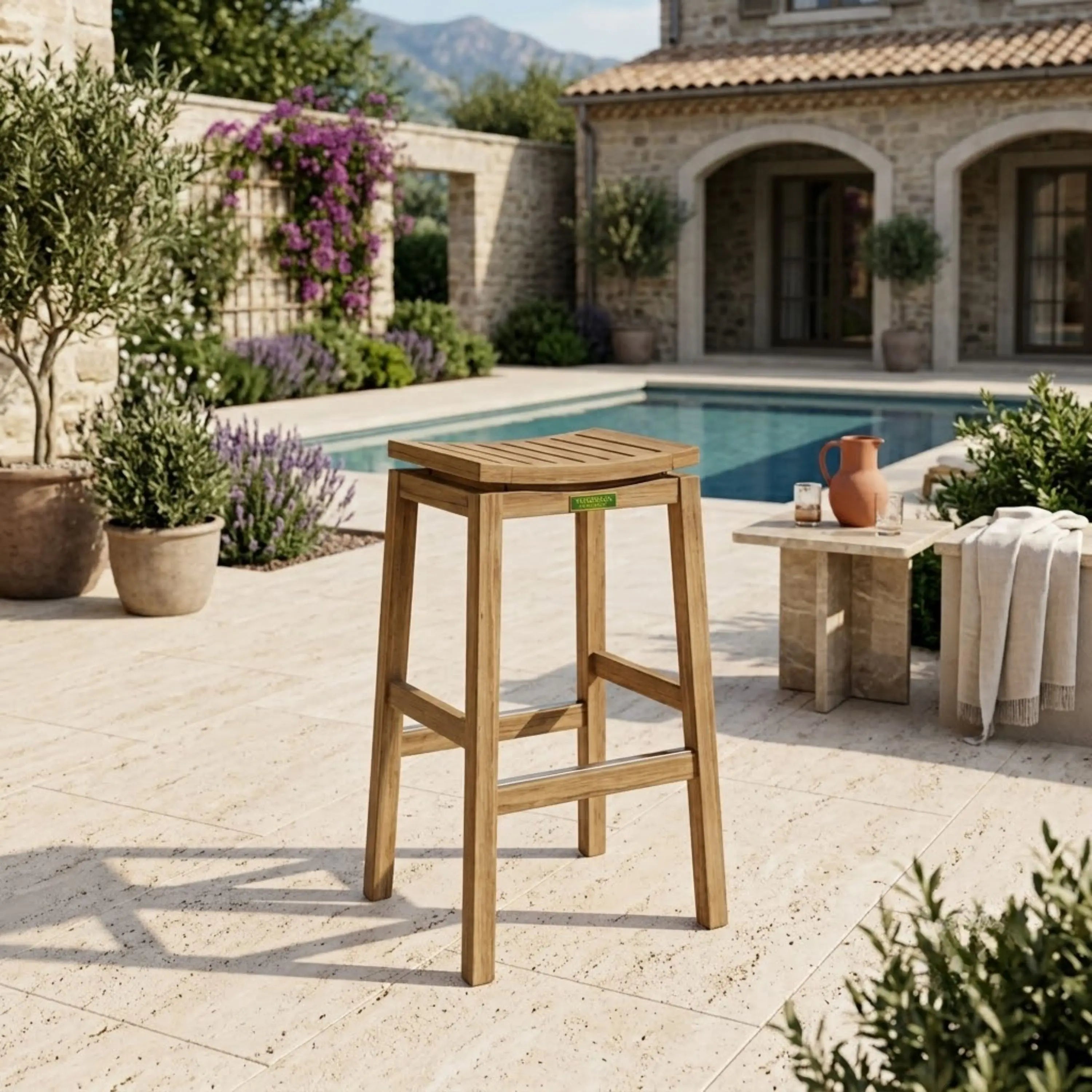 Anderson Teak Winston Backless Bar Chair – Teak Outdoor Bar Stool