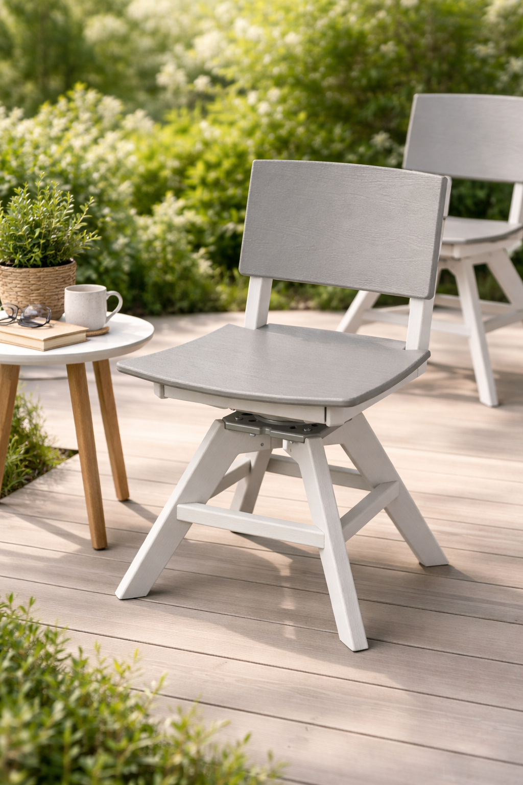 Seaside SYM 20″ Square - Outdoor Swivel Dining Chair