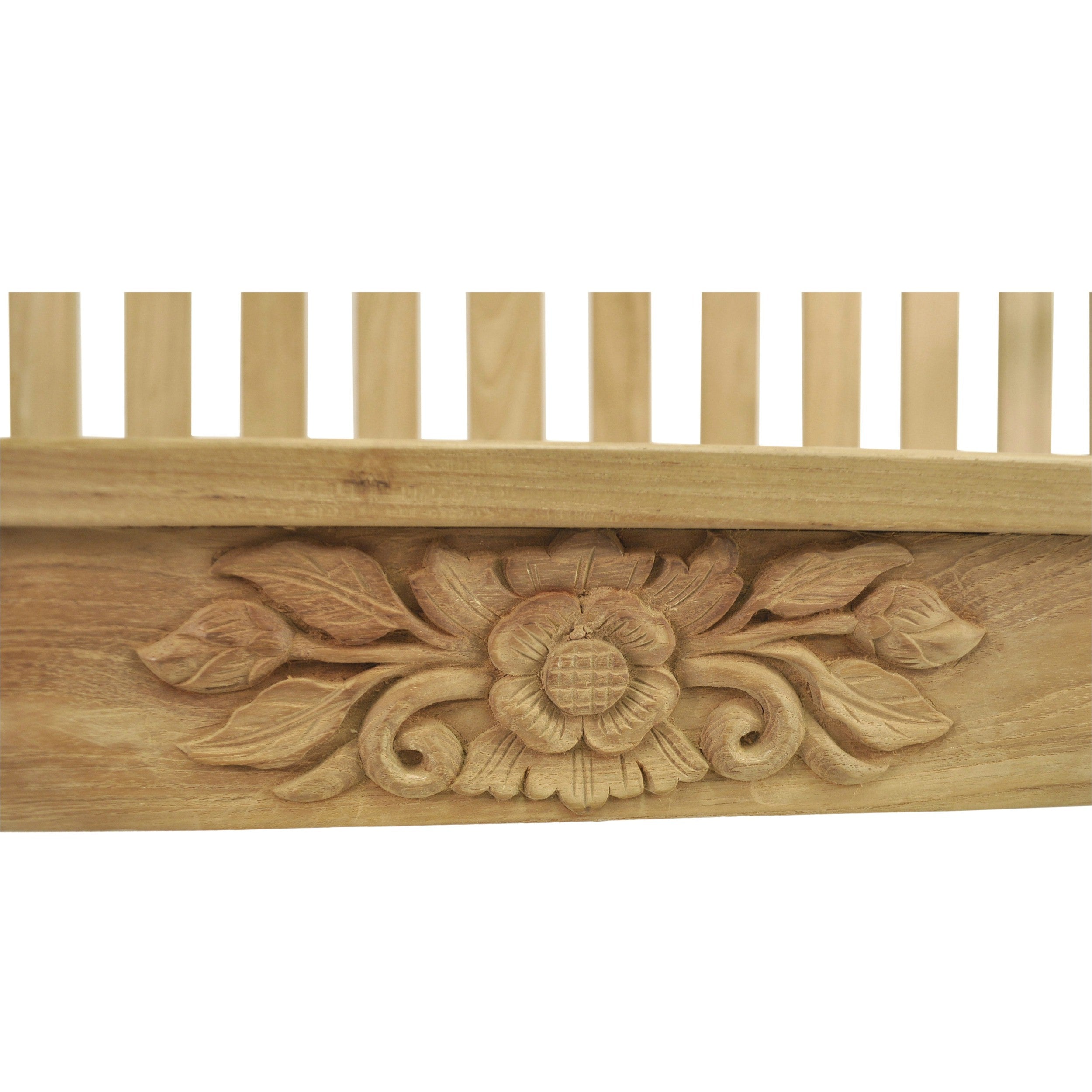 Anderson Teak Rose 50″ Round Bench – Hand-Carved Solid Teak Outdoor Garden Bench