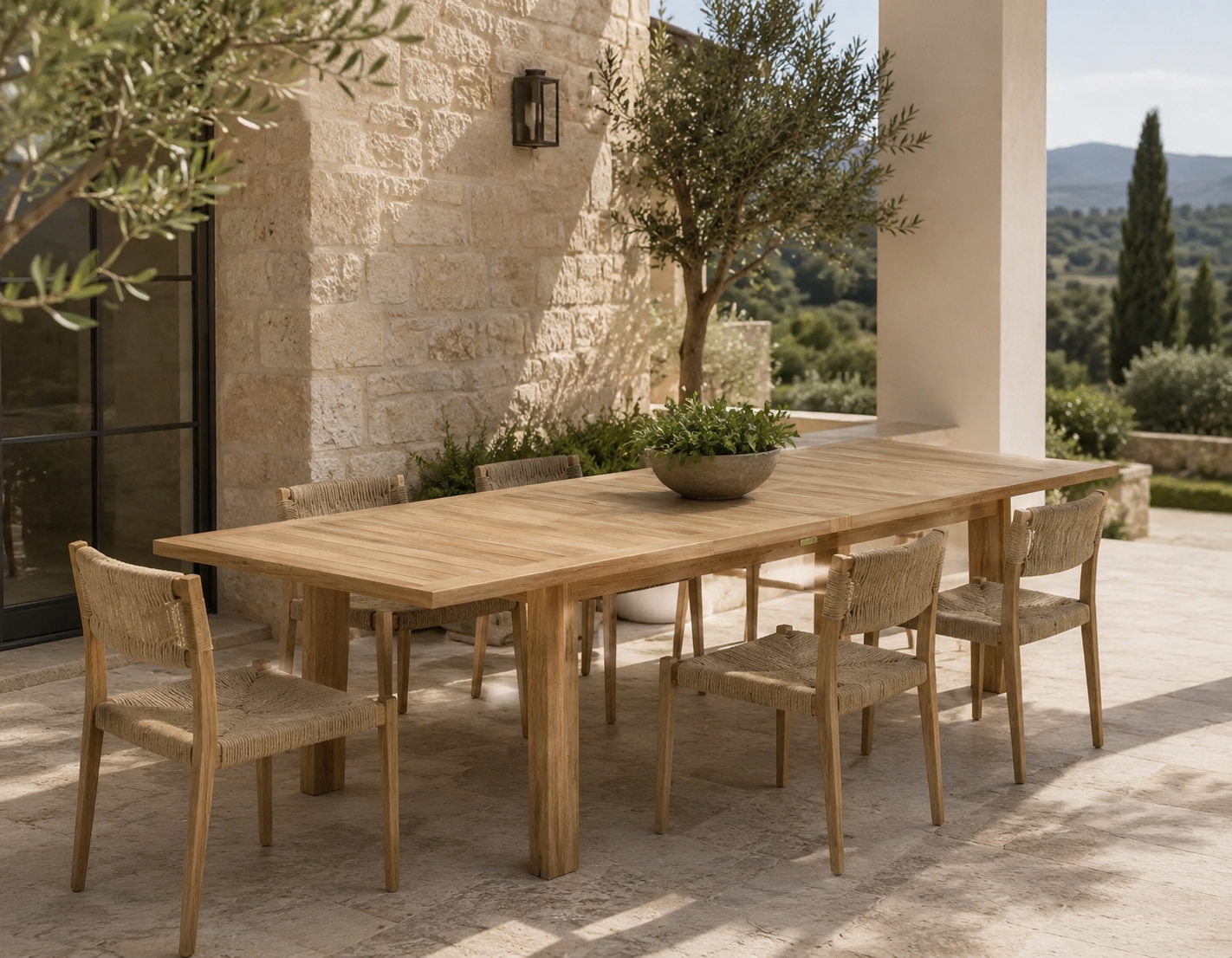 Anderson Teak Chelsea Double Extension Dining Table – Large Outdoor Patio Table