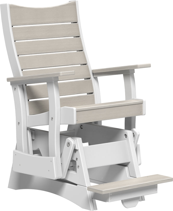 LuxCraft – 2′ Contour Balcony Glider Chair – Elevated Outdoor Glider with Footrest