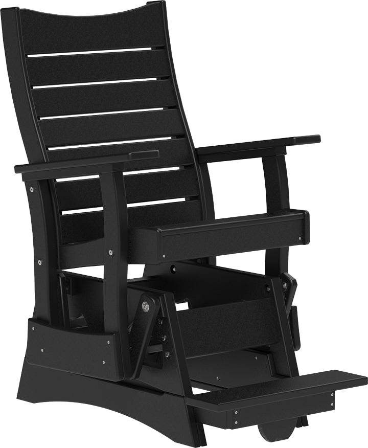 LuxCraft – 2′ Contour Balcony Glider Chair – Elevated Outdoor Glider with Footrest
