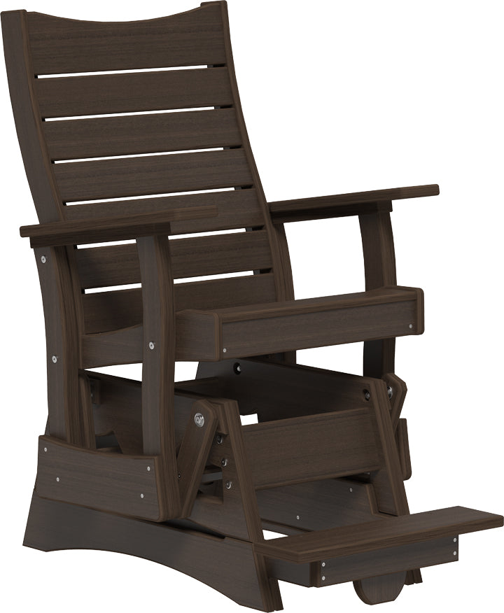 LuxCraft – 2′ Contour Balcony Glider Chair – Elevated Outdoor Glider with Footrest