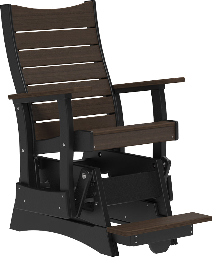 LuxCraft – 2′ Contour Balcony Glider Chair – Elevated Outdoor Glider with Footrest