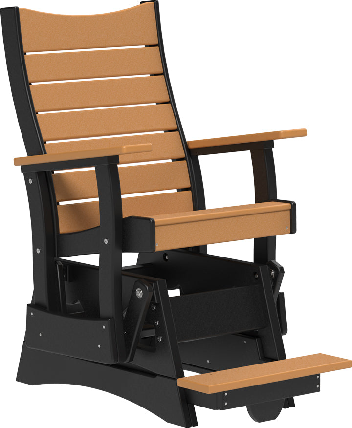 LuxCraft – 2′ Contour Balcony Glider Chair – Elevated Outdoor Glider with Footrest