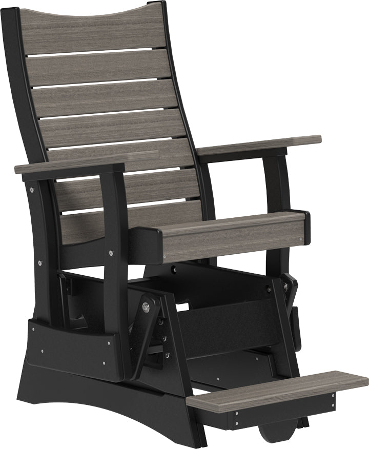 LuxCraft – 2′ Contour Balcony Glider Chair – Elevated Outdoor Glider with Footrest
