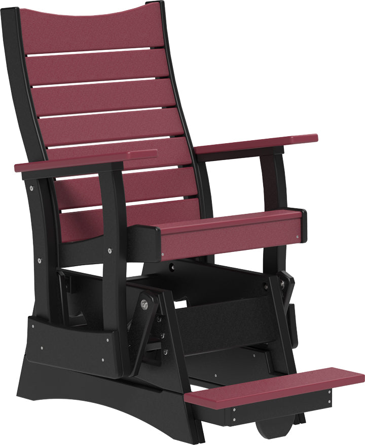 LuxCraft – 2′ Contour Balcony Glider Chair – Elevated Outdoor Glider with Footrest