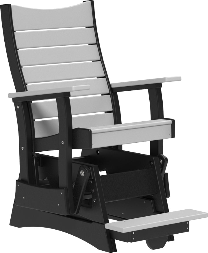 LuxCraft – 2′ Contour Balcony Glider Chair – Elevated Outdoor Glider with Footrest