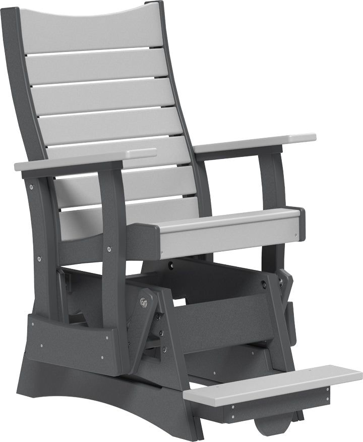 LuxCraft – 2′ Contour Balcony Glider Chair – Elevated Outdoor Glider with Footrest