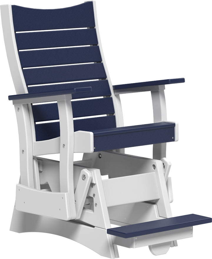 LuxCraft – 2′ Contour Balcony Glider Chair – Elevated Outdoor Glider with Footrest