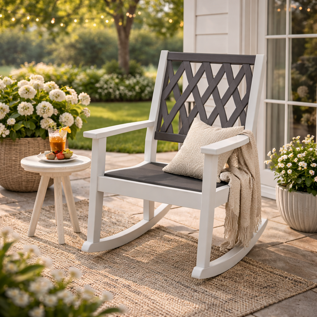 Seaside Greenwich Rocker Diamond – Modern Outdoor Patio Rocking Chair
