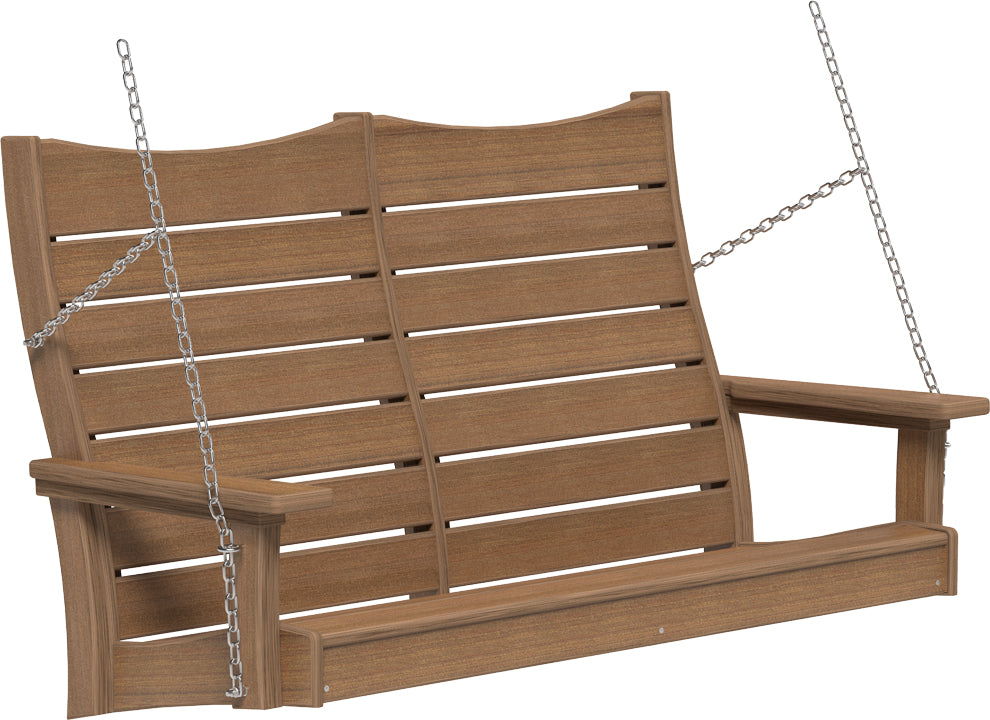 LuxCraft – 4′ Contour Porch Swing – Sculpted Outdoor Swing for Patio & Porch
