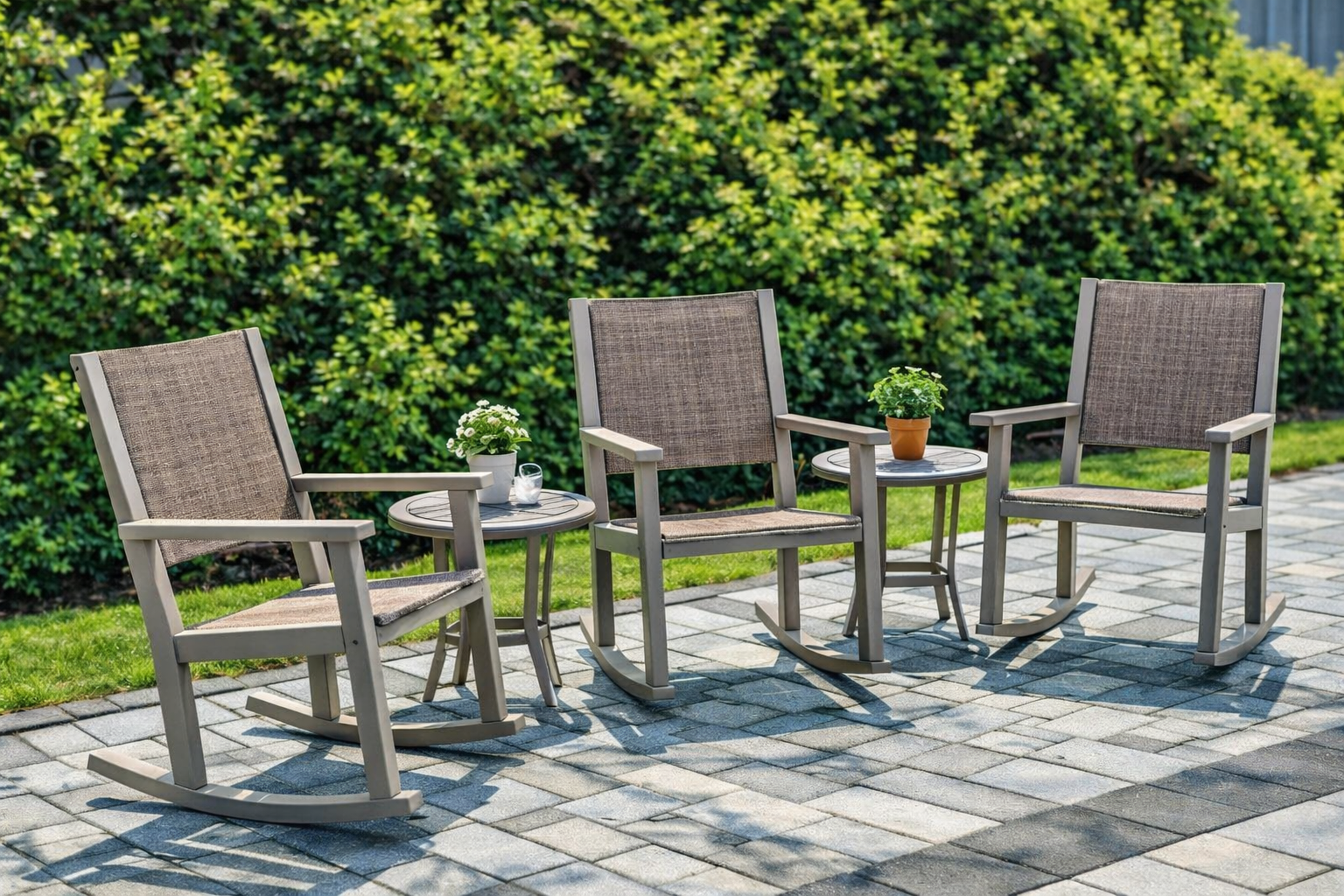 Seaside Greenwich Rocker Woven – Modern Outdoor Patio Rocking Chair