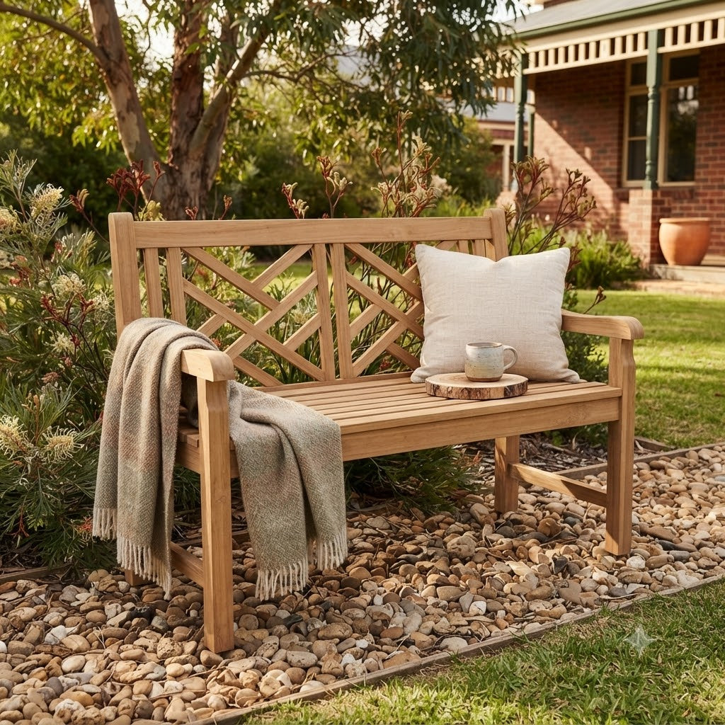 Anderson Teak Vilano 2-Seater Bench – Solid Teak Outdoor Garden Bench