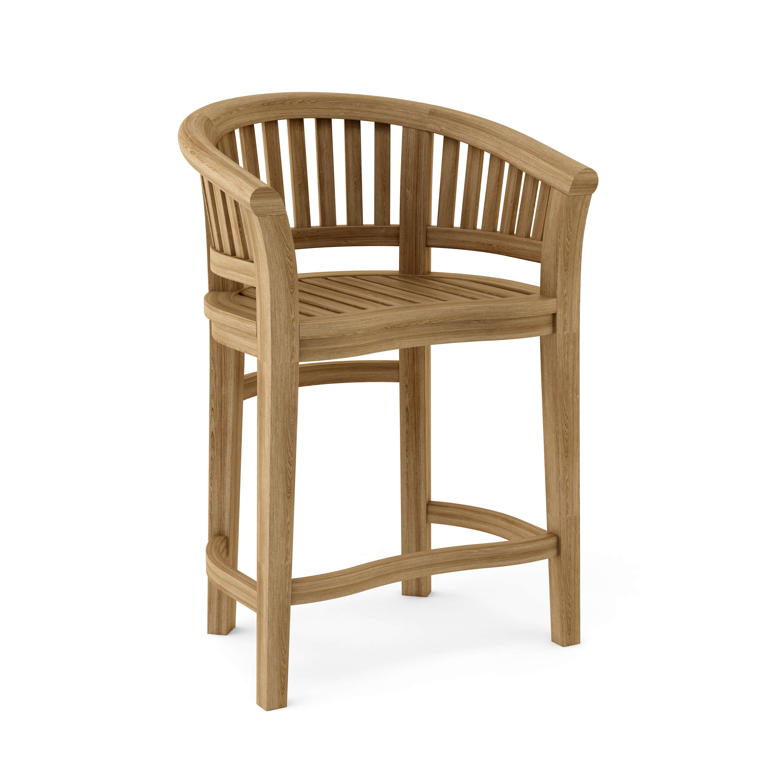 Anderson Teak Curve Bar Armchair | Premium Solid Teak Outdoor Bar Chair