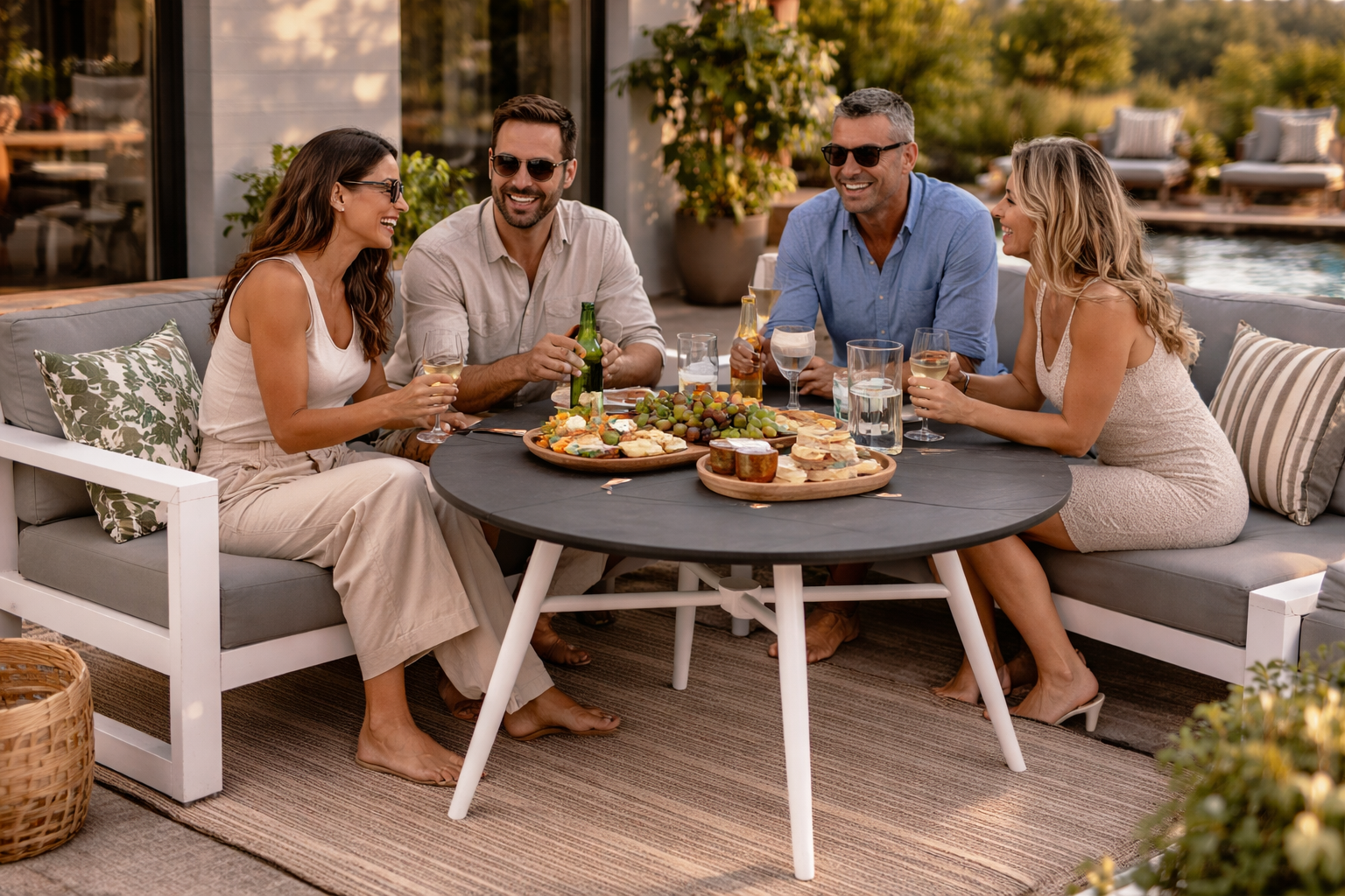 Seaside HIP Club Table – 42″ Round Outdoor Patio Conversation Table