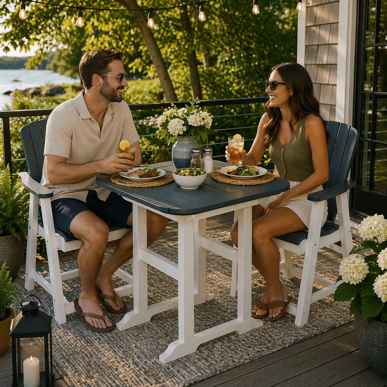 Seaside Portsmouth 30″ Square EnviroWood Outdoor Dining Table