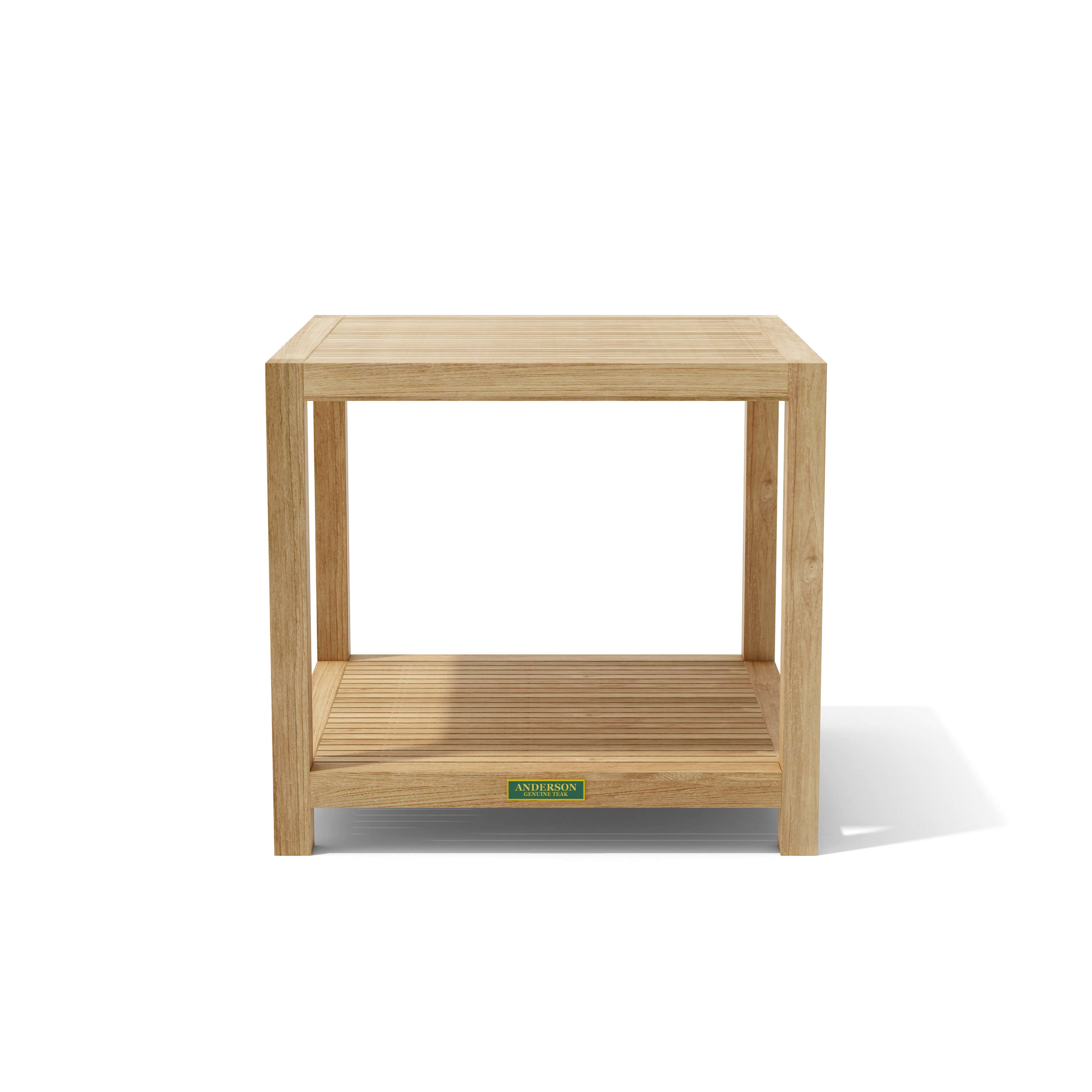Anderson Teak Glenmore Side Table with Shelf – Solid Teak Outdoor End Table