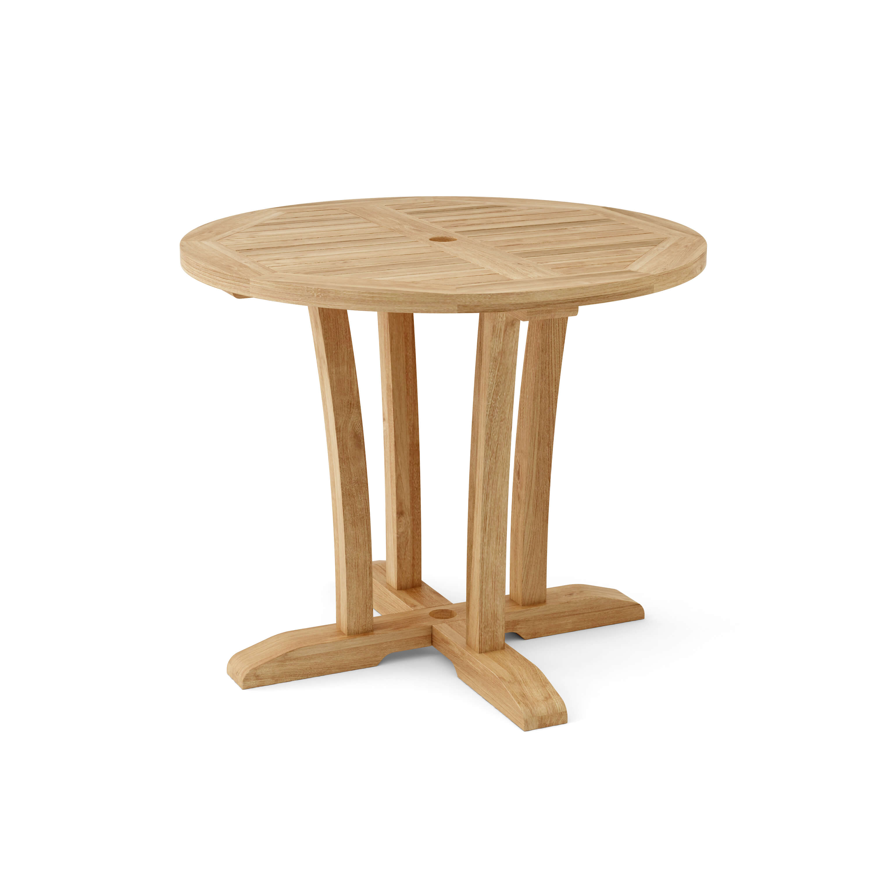 Anderson Teak Descanso 35″ Bistro Round Table – Solid Teak Outdoor Patio Table