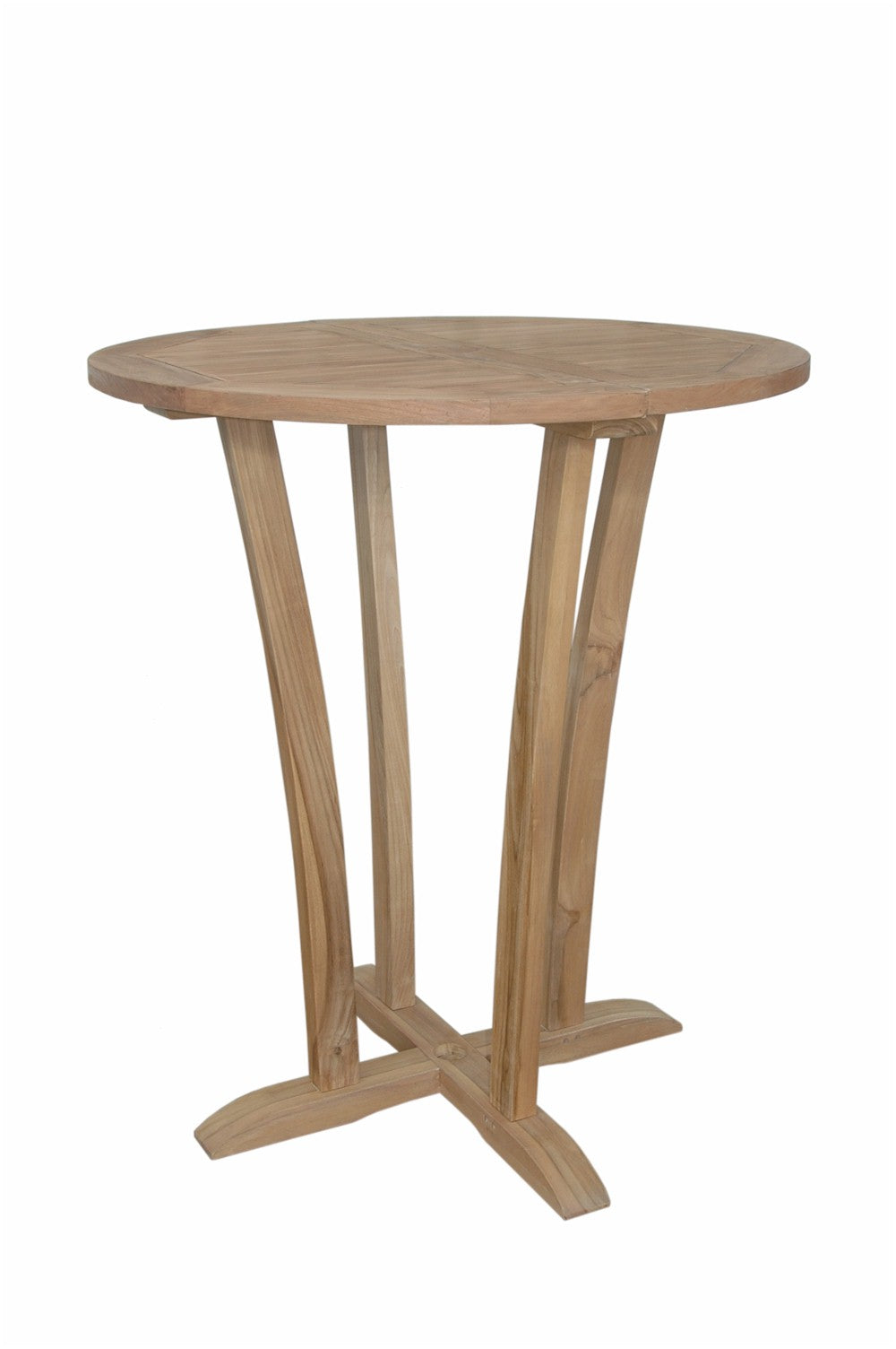 Anderson Teak Descanso 35″ Round Bar Table – Solid Teak Outdoor Patio Table