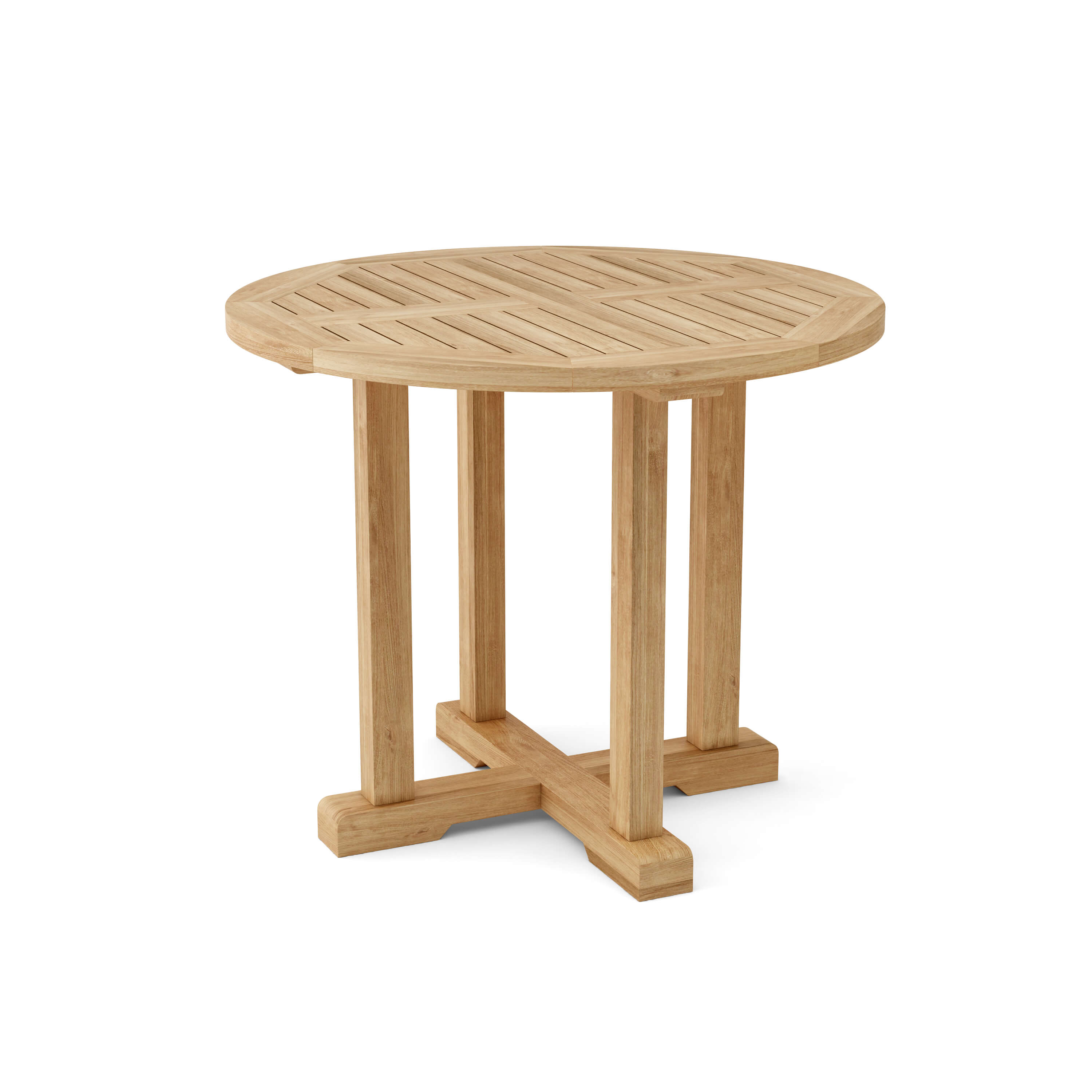 Anderson Teak Montage 35″ Round Bistro Table – Folding Teak Outdoor Patio Table