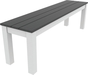 Seaside Greenwich 60″ Dining Bench Slatted – Modern Outdoor Patio Seating