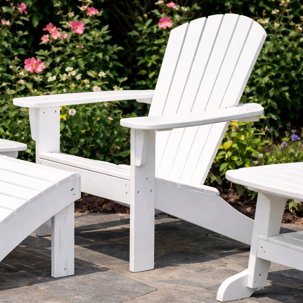 Seaside Adirondack Shellback Chair – Classic Outdoor Patio Lounge Chair