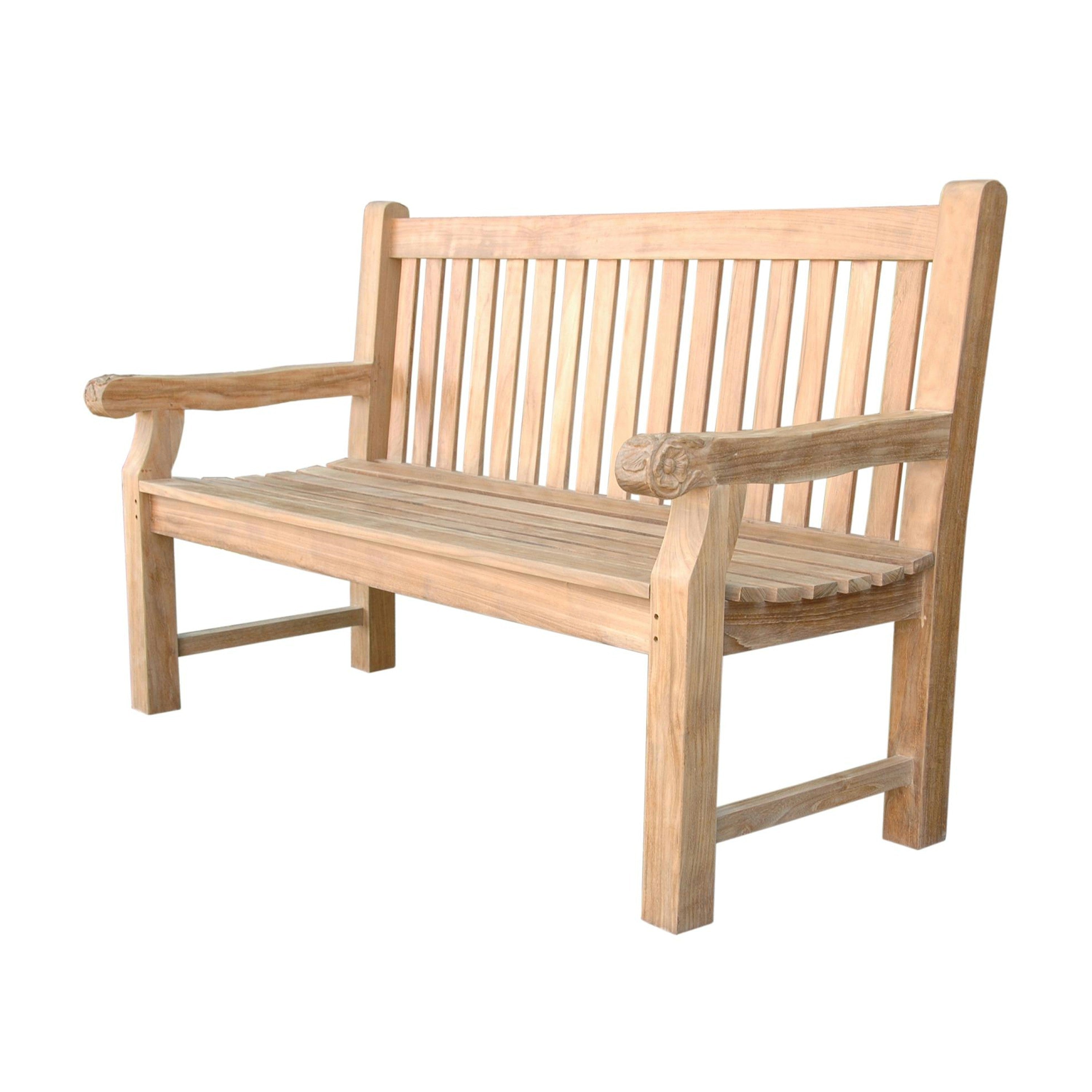 Anderson Teak Devonshire 3-Seater Extra Thick Bench – Hand-Carved Solid Teak Outdoor Bench