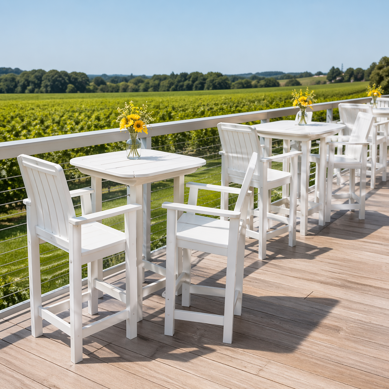 Seaside Portsmouth 30″ Square EnviroWood Outdoor Balcony Table