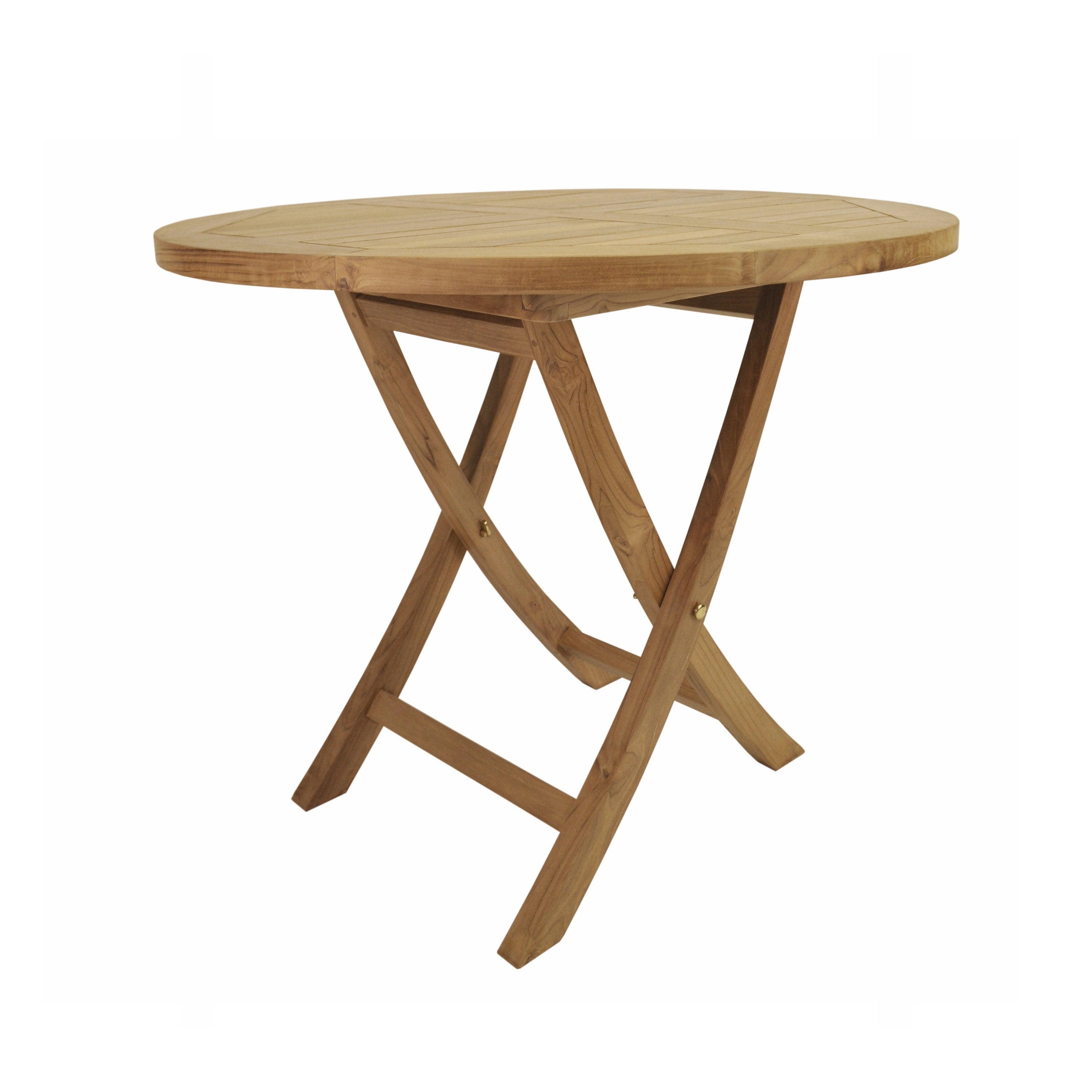 Anderson Teak Bahama 35″ Round Folding Bistro Table – Solid Teak Outdoor Patio Table