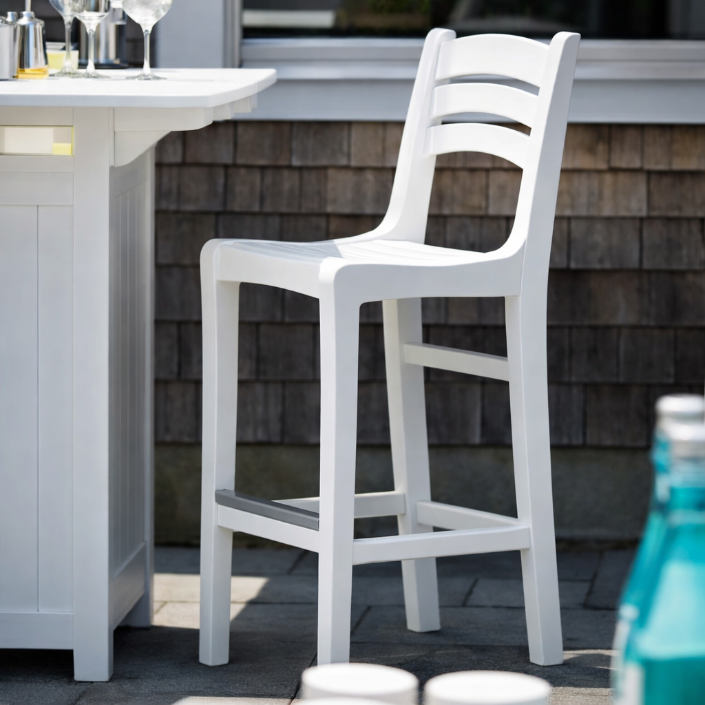 Seaside Charleston Bar Chair – Elegant Outdoor Bar Height Seating