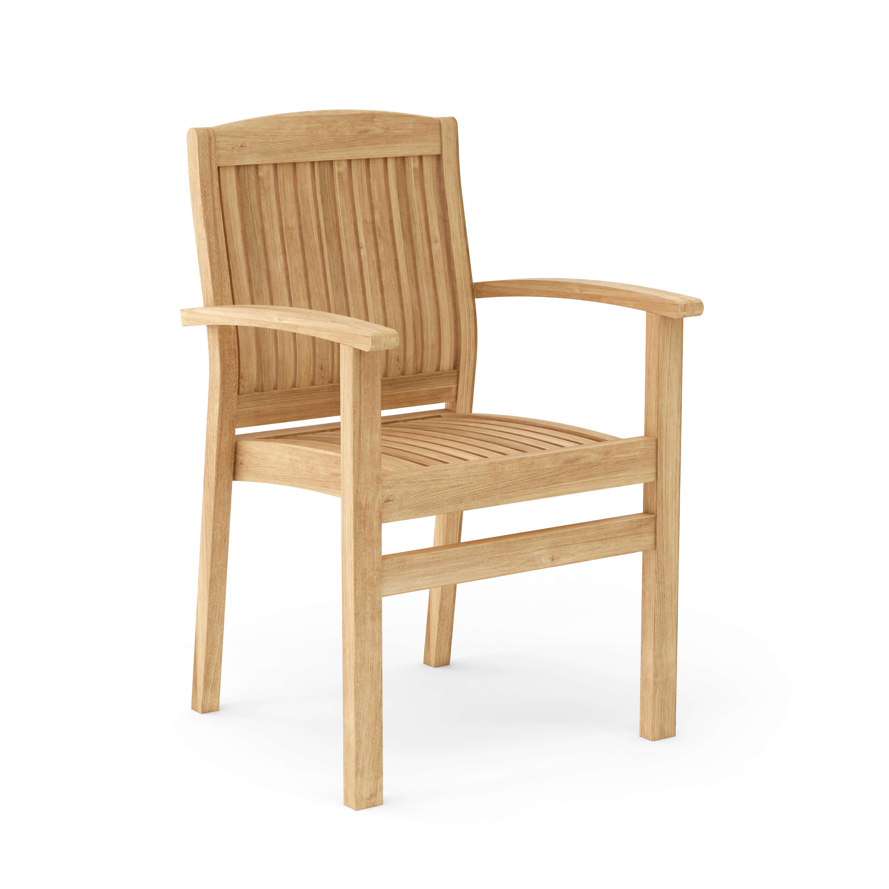 Anderson Teak Sahara Stacking Armchair (4-PCS) – Solid Teak Outdoor Seating