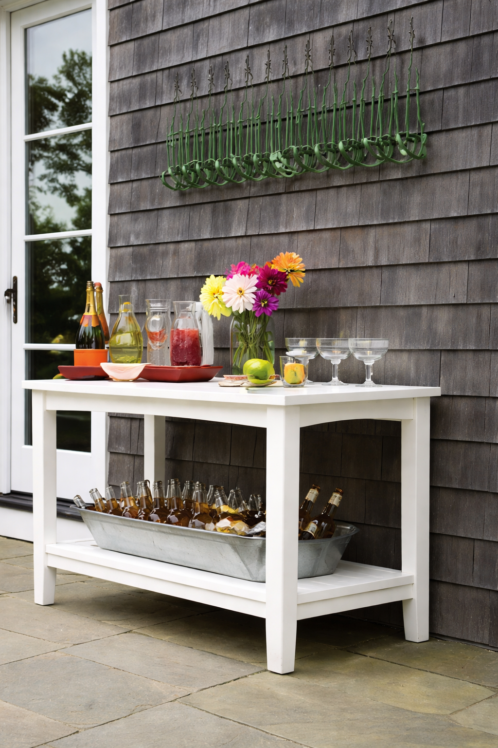 Seaside Windsor 36″ Rectangular Outdoor Buffet Table Small