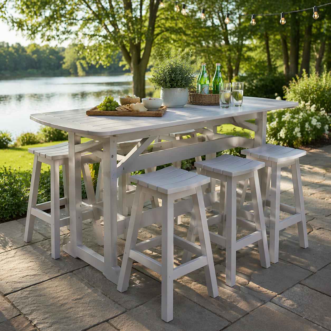 Seaside Portsmouth 72″ Rectangular EnviroWood Outdoor Bar Table