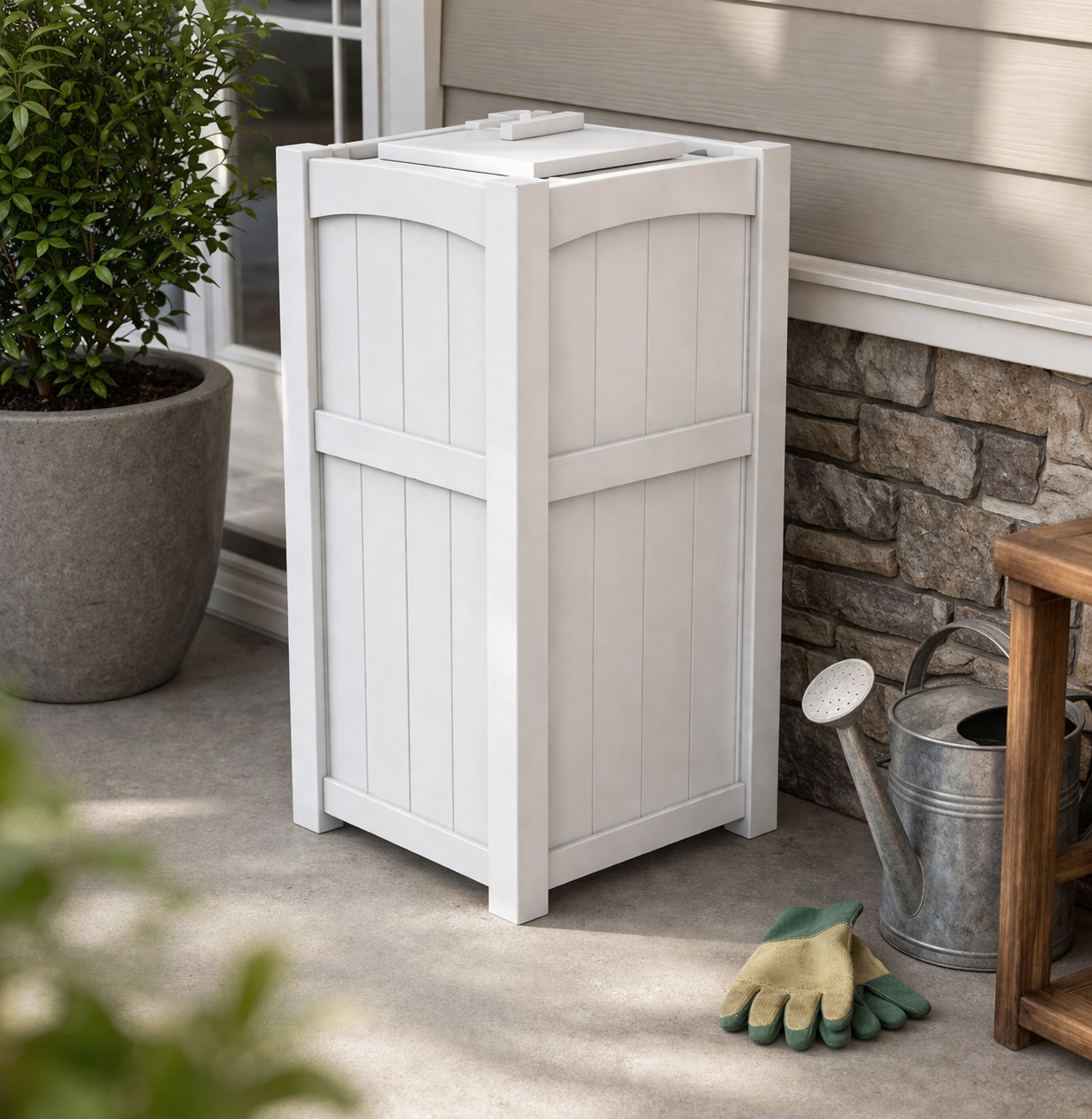Seaside Wickford 18″ Square Outdoor Trash Receptacle