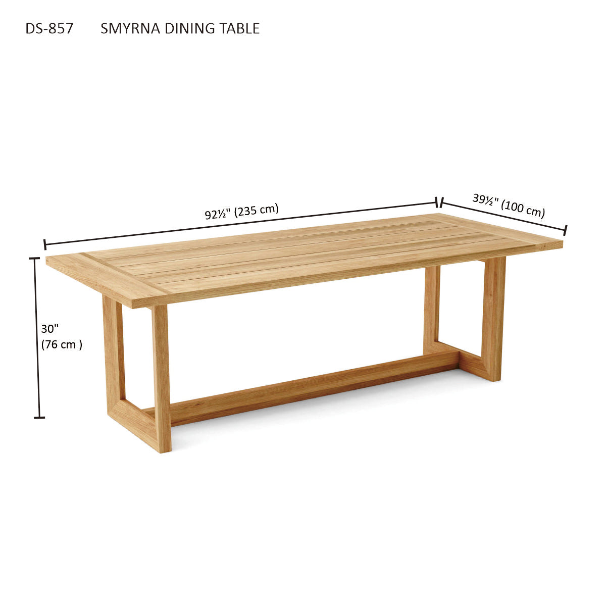 Anderson Teak Smyrna Dining Table – Solid Teak Outdoor Patio Table