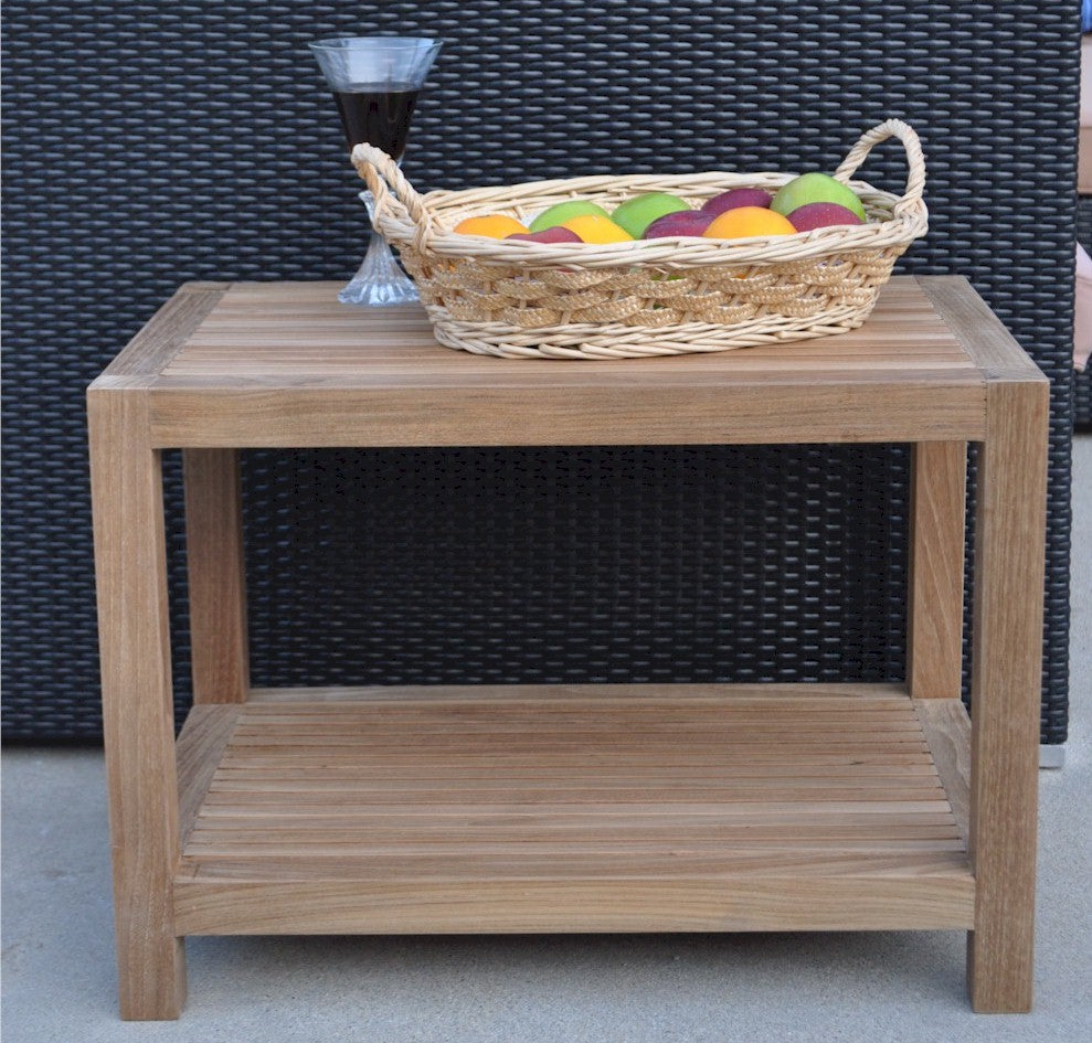 Anderson Teak Windsor 2-Tier Side Table – Solid Teak Outdoor End Table