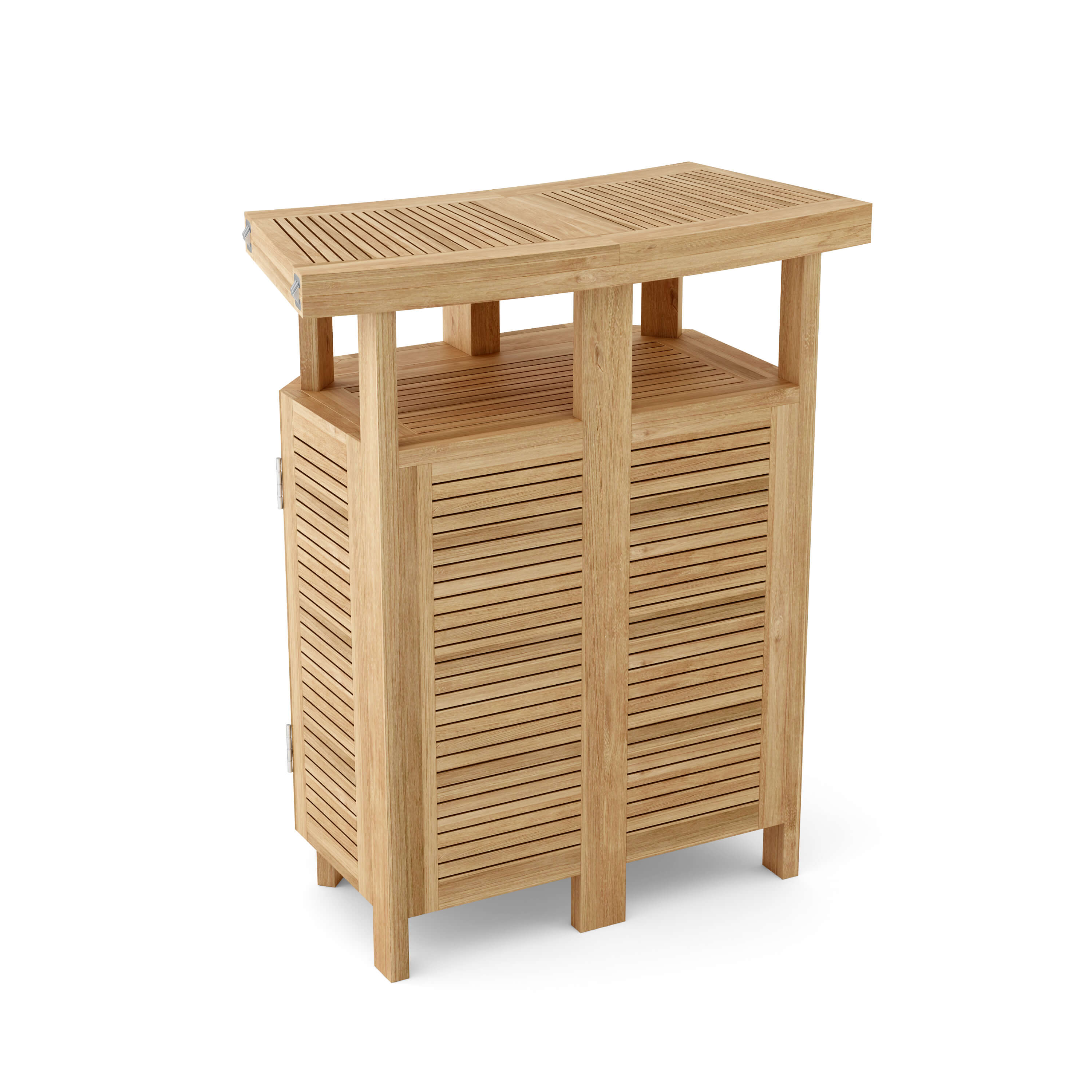 Anderson Teak Altavista 62″ Folding Bar Table – Solid Teak Outdoor Bar Table