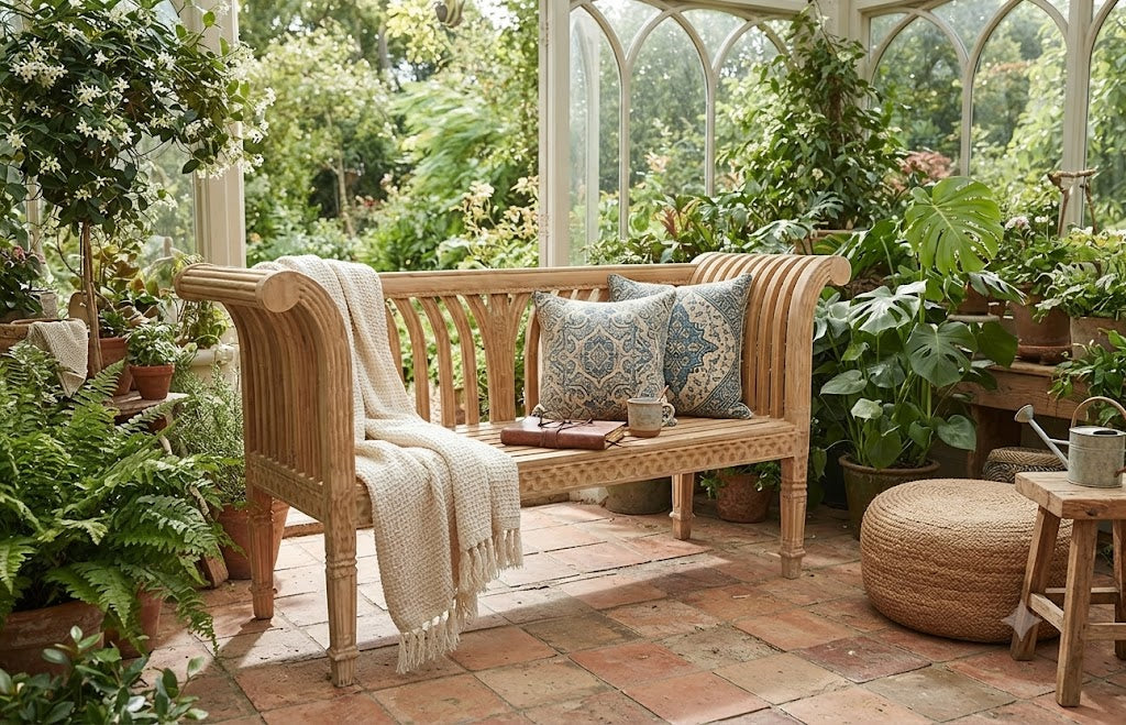 Anderson Teak – Cleopatra Curve Bench – Handcrafted Grade-A Teak Seating