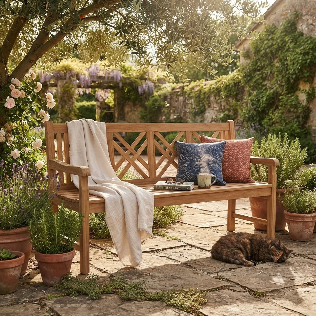 Anderson Teak Vilano 4-Seater Bench – Solid Teak Outdoor Garden Bench