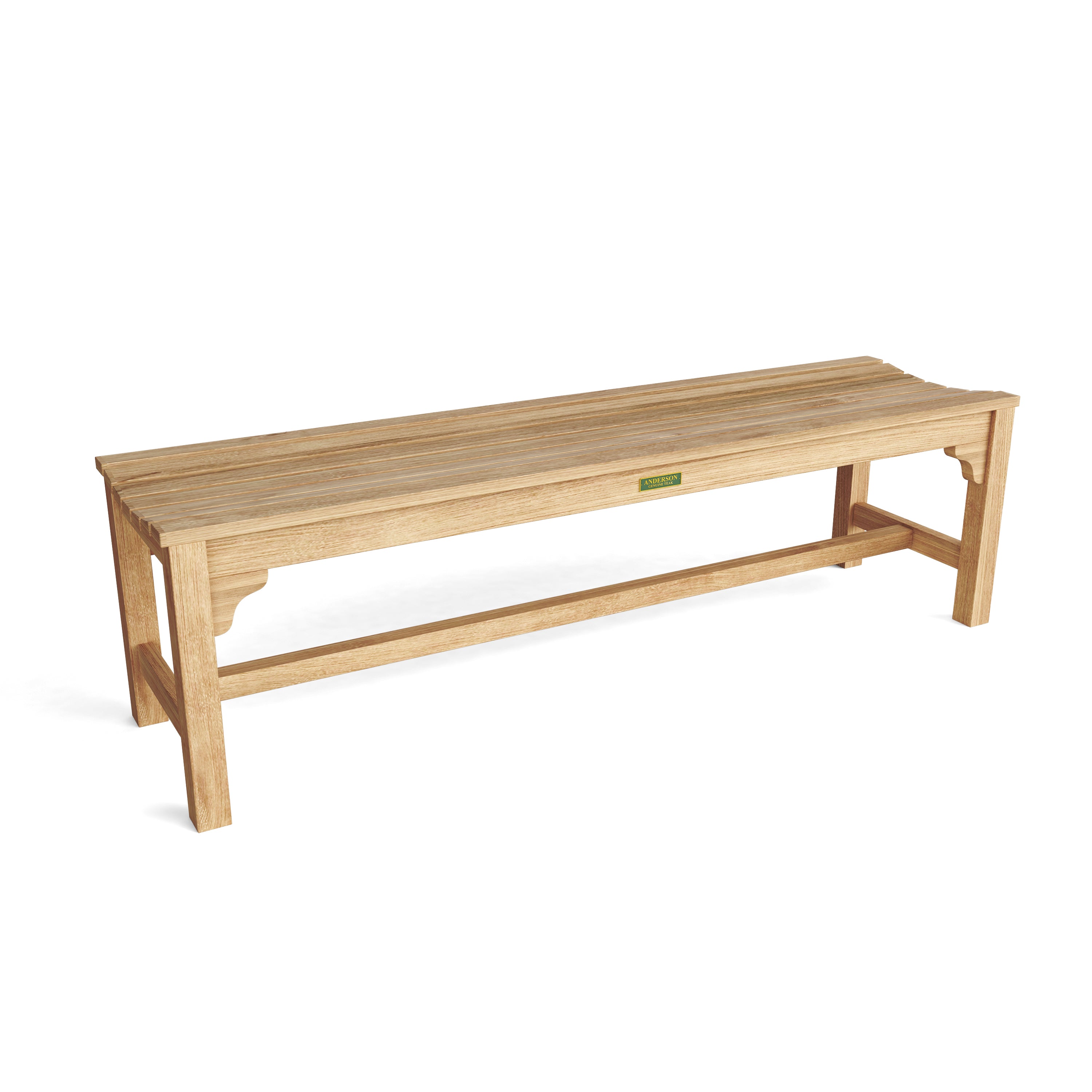 Anderson Teak – Hampton 63″ Backless Bench – Comfortable Teak Patio Seating