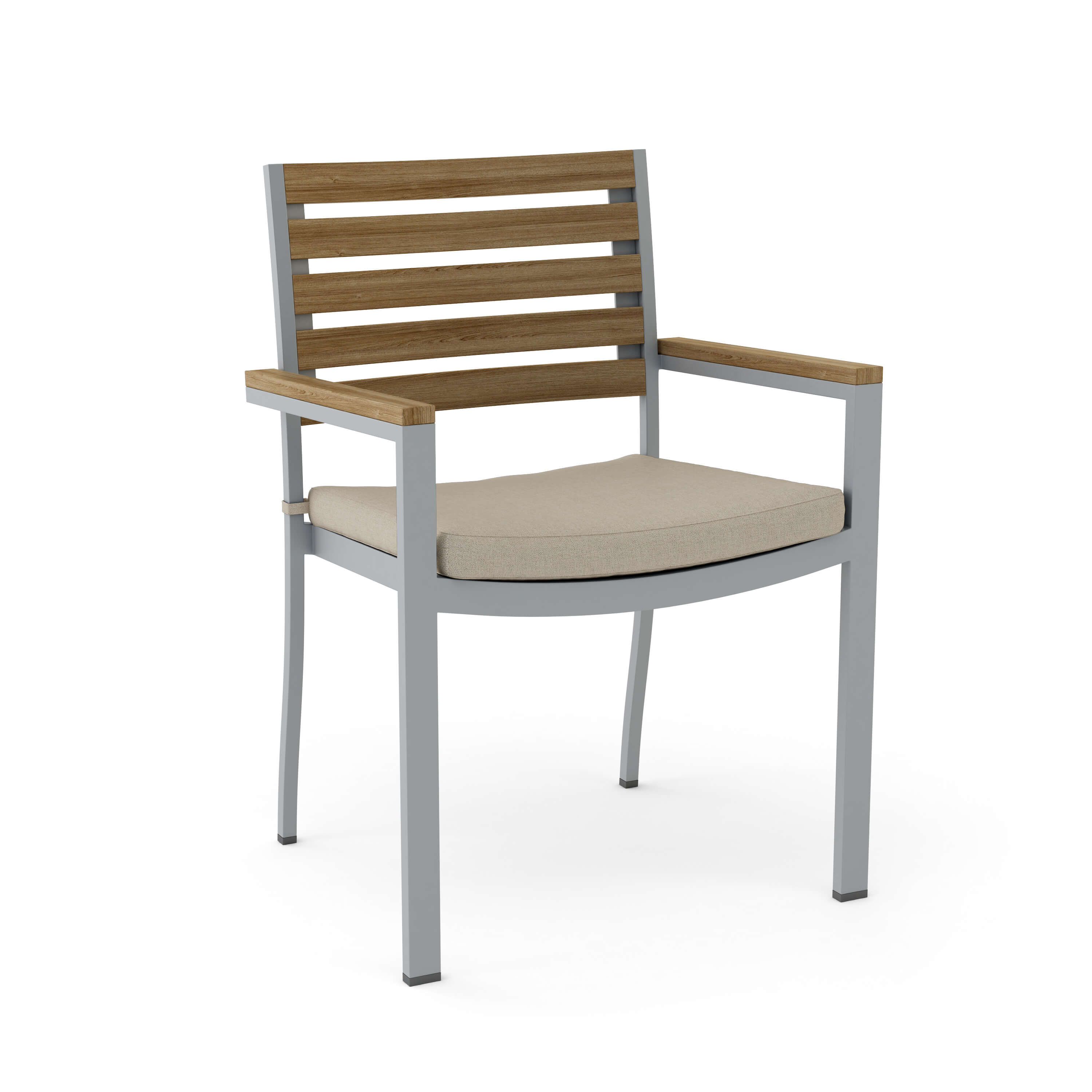 Anderson Teak Seville Stacking Armchair (4-PCS) – Aluminum & Teak Outdoor Seating