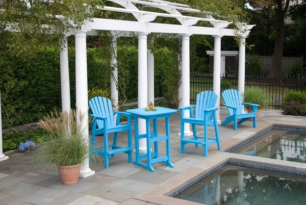 Seaside Adirondack Shellback Bar Chair – Outdoor Bar Height Patio Chair