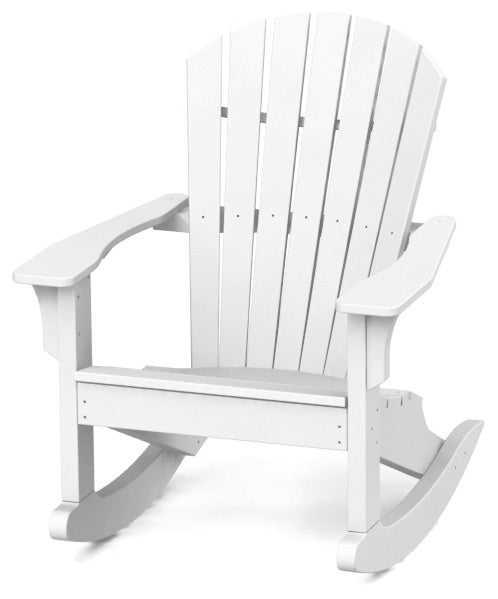 Seaside Adirondack Shellback Rocker Outdoor Patio Rocking Chair