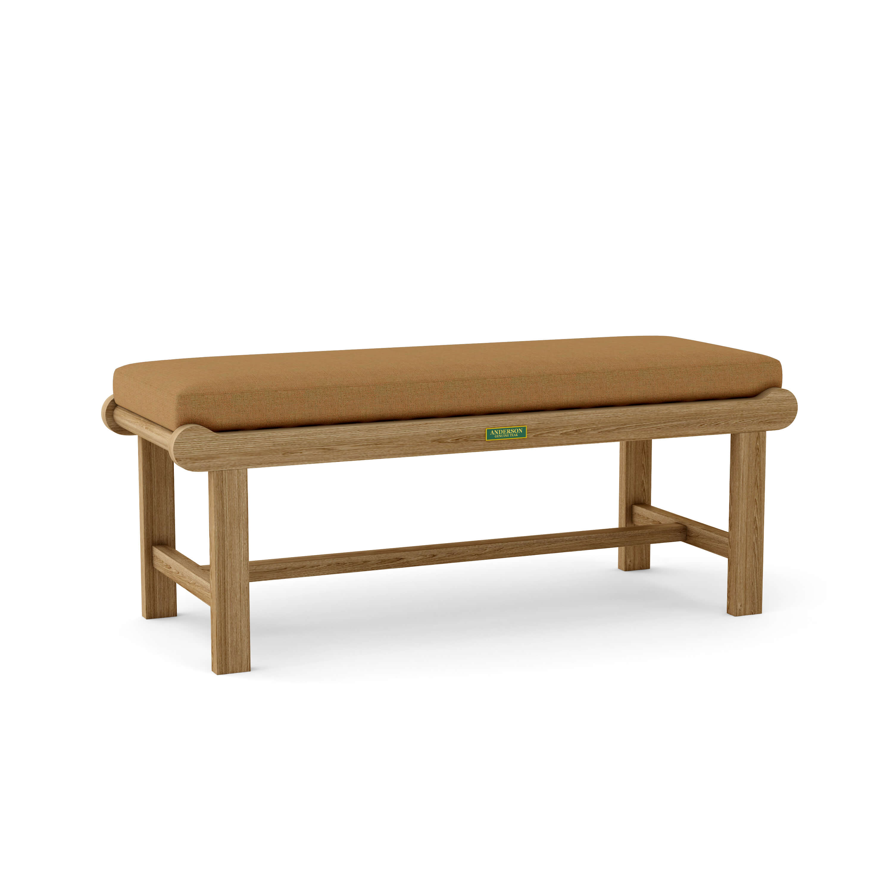 Anderson Teak – Cambridge 48″ Backless Bench – Curved Teak Patio Seating