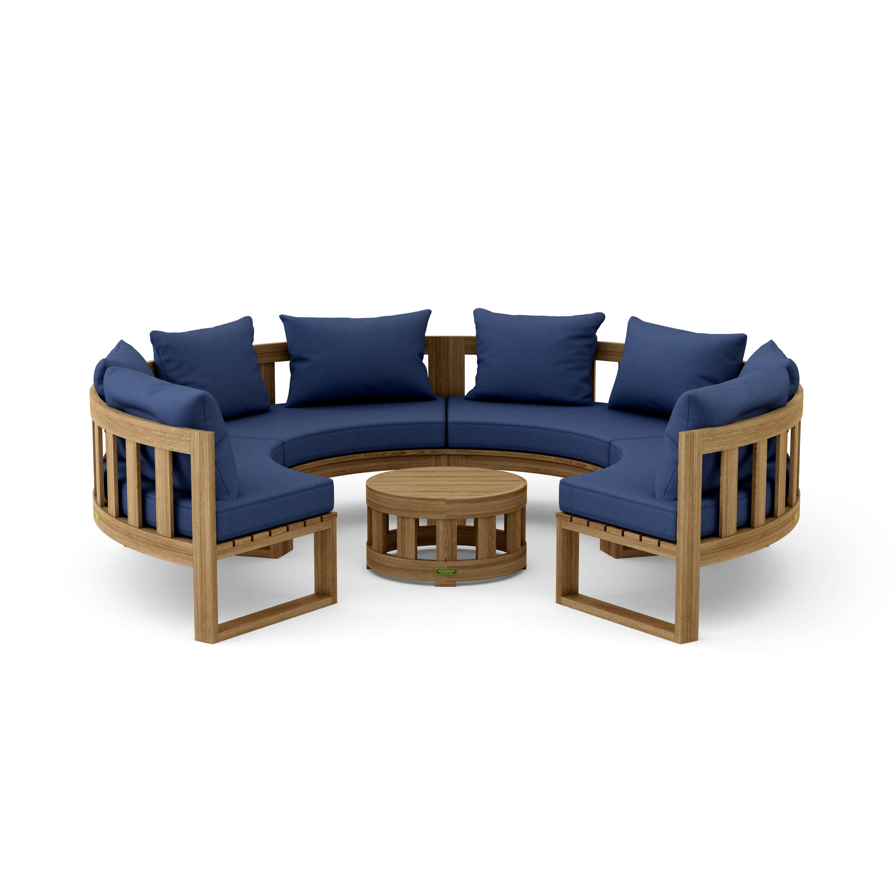 Anderson Teak – Circular Modular Deep Seating Set 810 – 8-Person Teak Sofa Set