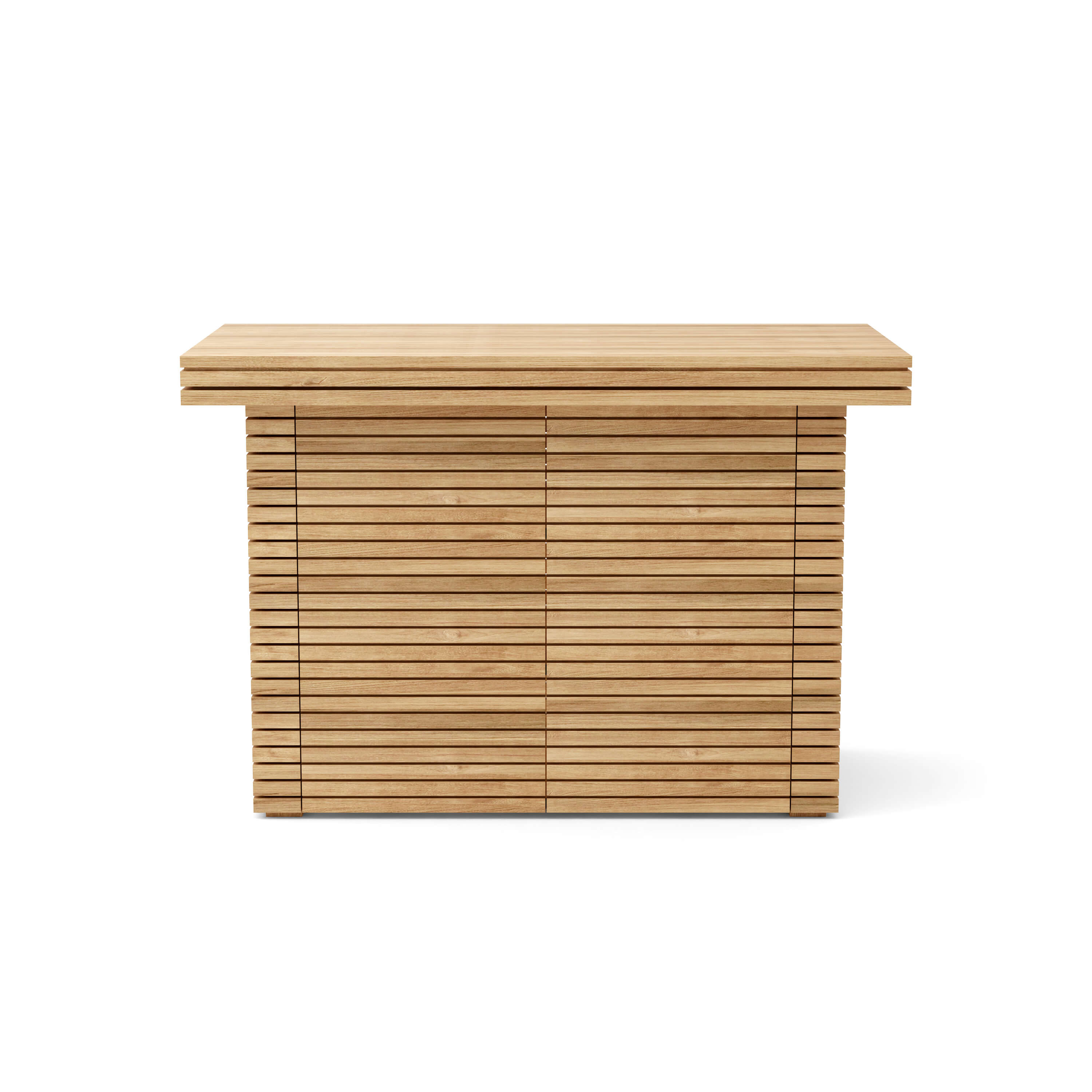 Anderson Teak Louvre Rectangular Serving Table – Teak Outdoor Storage & Bar Table