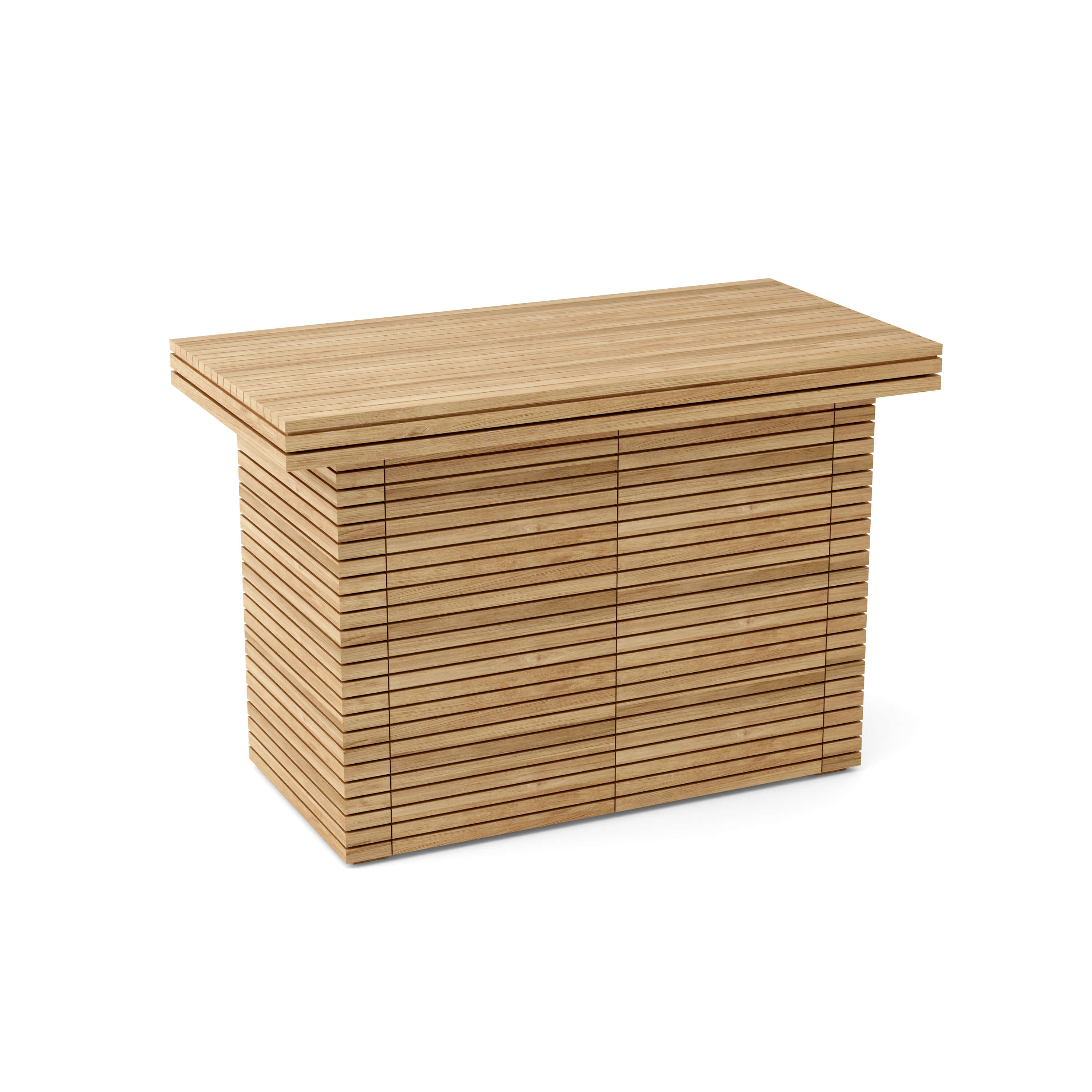 Anderson Teak Louvre Rectangular Serving Table – Teak Outdoor Storage & Bar Table