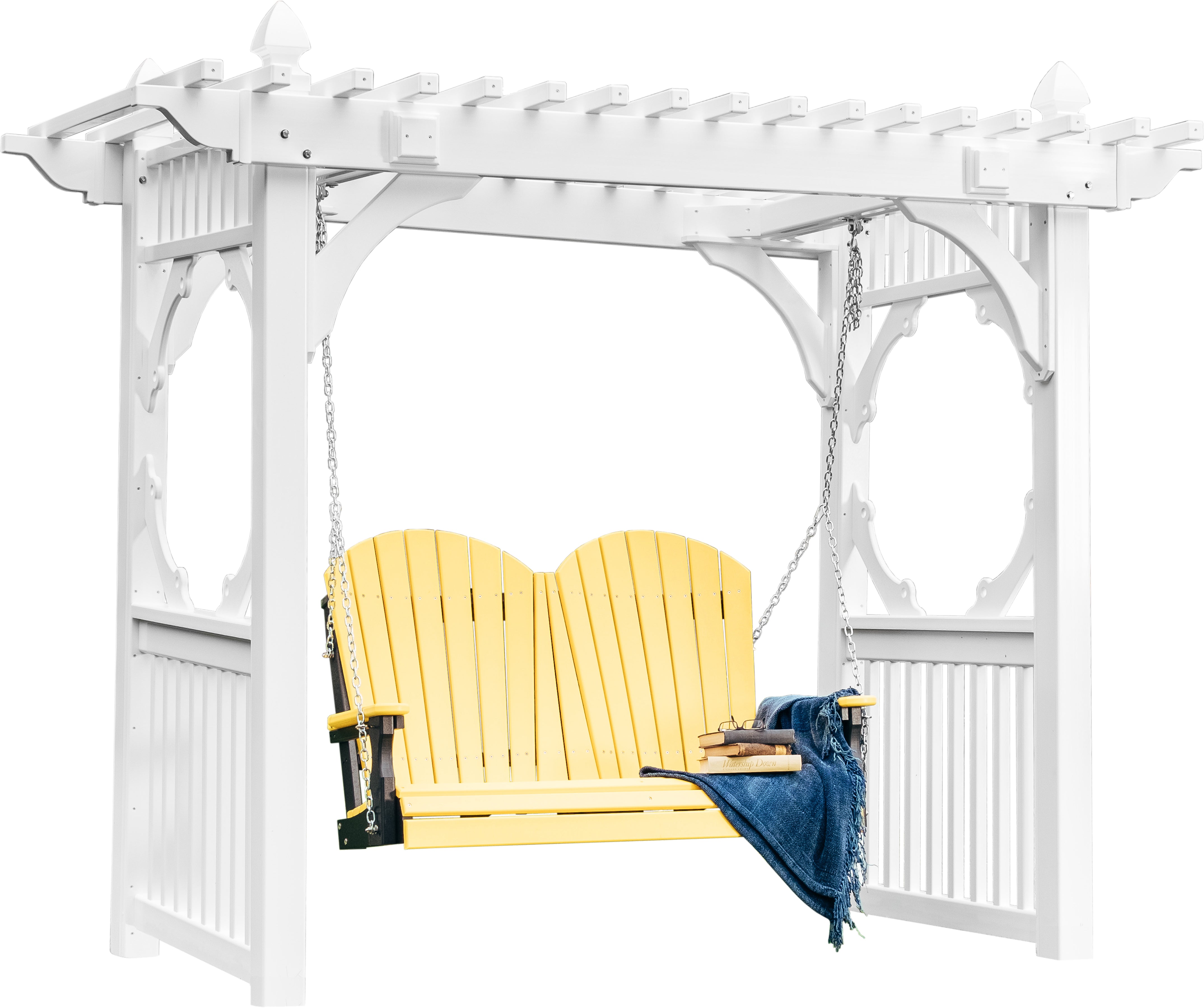 LuxCraft – Classic Vinyl Swing Stand – Heavy-Duty Outdoor Swing Frame for Patio