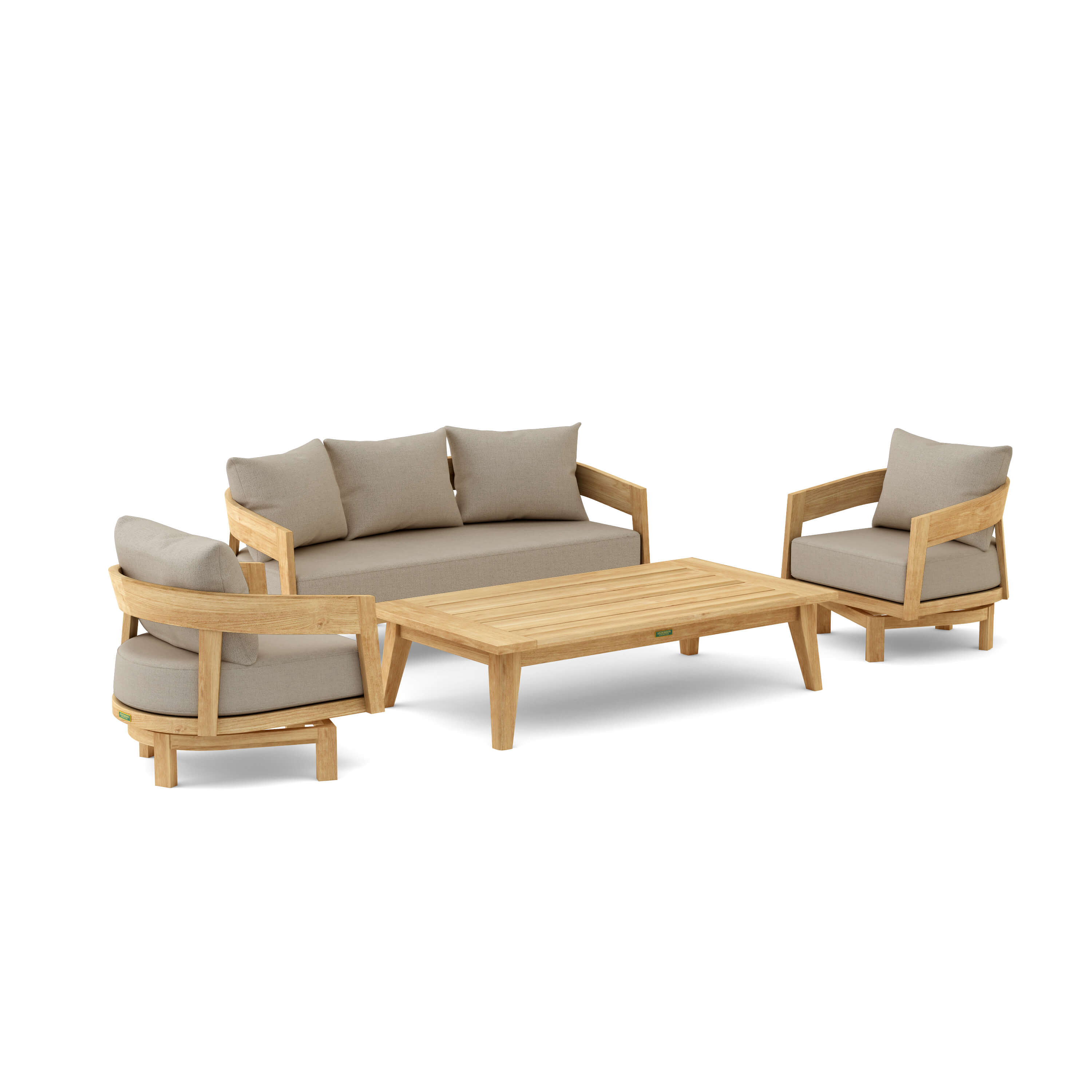 Anderson Teak Toscana 4-pc Deep Seating Swivel Set SET-370
